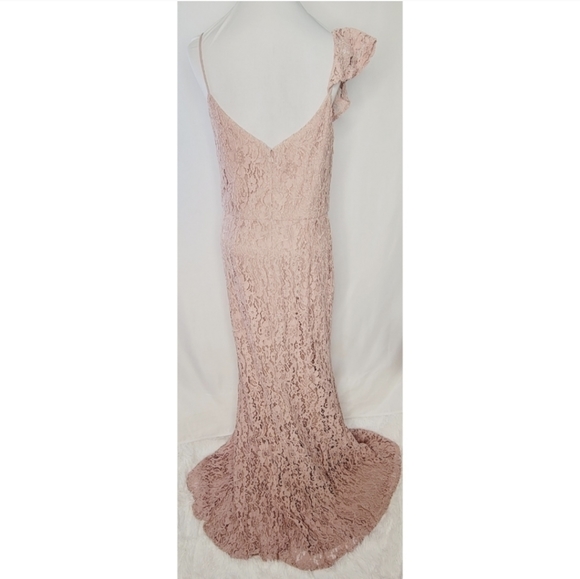 Hayley Paige Occasions Style 52200 Bridesmaids Dress Dusty Rose A-Line Size 14 - Picture 7 of 11